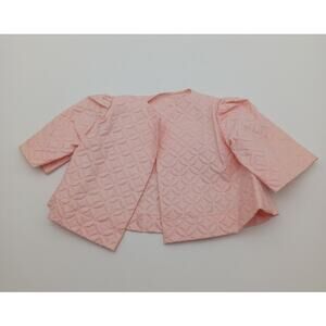 Vintage Terri Lee Doll Pink Quilted Open Front Bed Jacket Doll Clothes